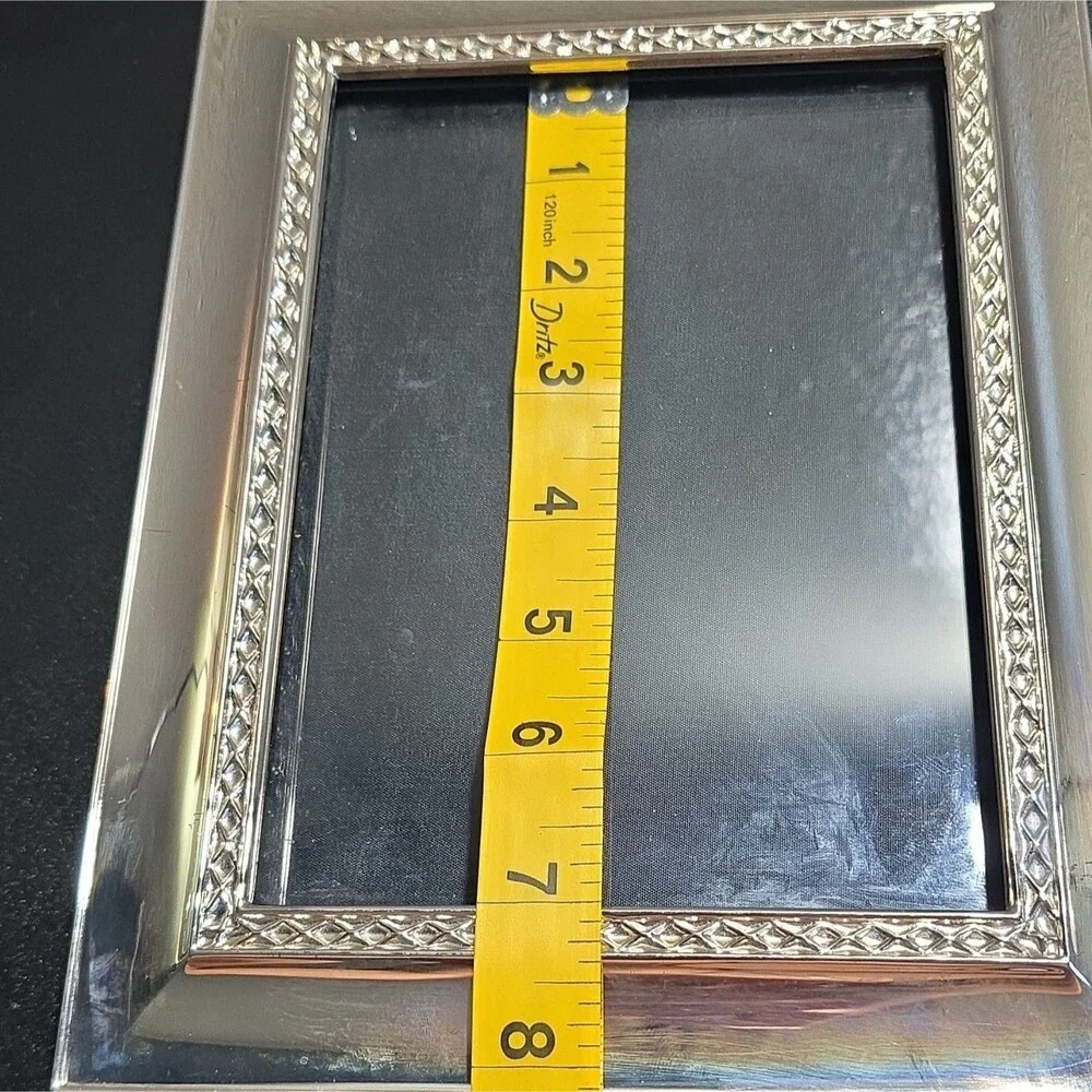 Waterford Silver Metal 5x7 Braided Photo Frame Freestanding or Wall Mount
